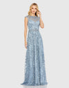 Mac Duggal Pink Embroidered Cap Sleeve A Line Gown #79430 Slate Blue
