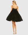 Bow Front Tulle Mini Dress - Black