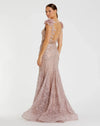 Embroidered Applique Bodice Gown - Mocha