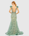 Embroidered Applique Bodice Gown - Mocha