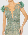 Embroidered Applique Bodice Gown - Mocha