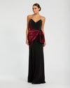 Mac Duggal #2648 Two Tone Draped Strapless Trumpet Gown - Black Plum