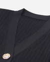 Natalyska Black V Neck Long Sleeve Gold Button Detail Cardigan 