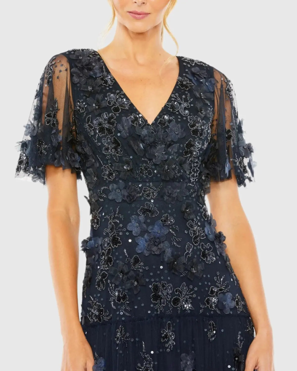 Floral Embellished Dress - Midnight