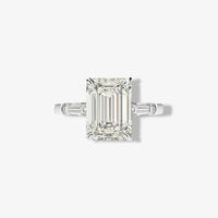 Nicola Peltz Emerald Cut Engagement Ring Sterling Silver 