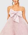 Bow Front Tulle Mini Dress - Rose