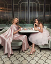 Bow Front Tulle Mini Dress - Rose