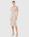 Mac Duggal Pink Embellished Illusion Butterfly Sleeve Cocktail Dress #67909 Rose Pink