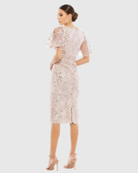Embellished Cocktail Dress - Rose Pink