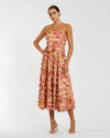 Mac Duggal Pink Ruffle Strapless Ankle Cotton Dress #8262 