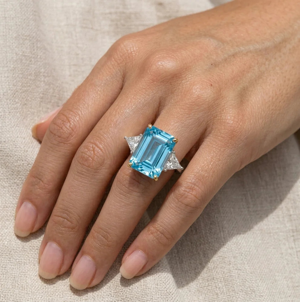 Princess Diana Aquamarine Ring Small