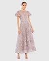 Mac Duggal Purple Embroidered High Neck Cap Sleeve A Line Dress #50665 Lilac
