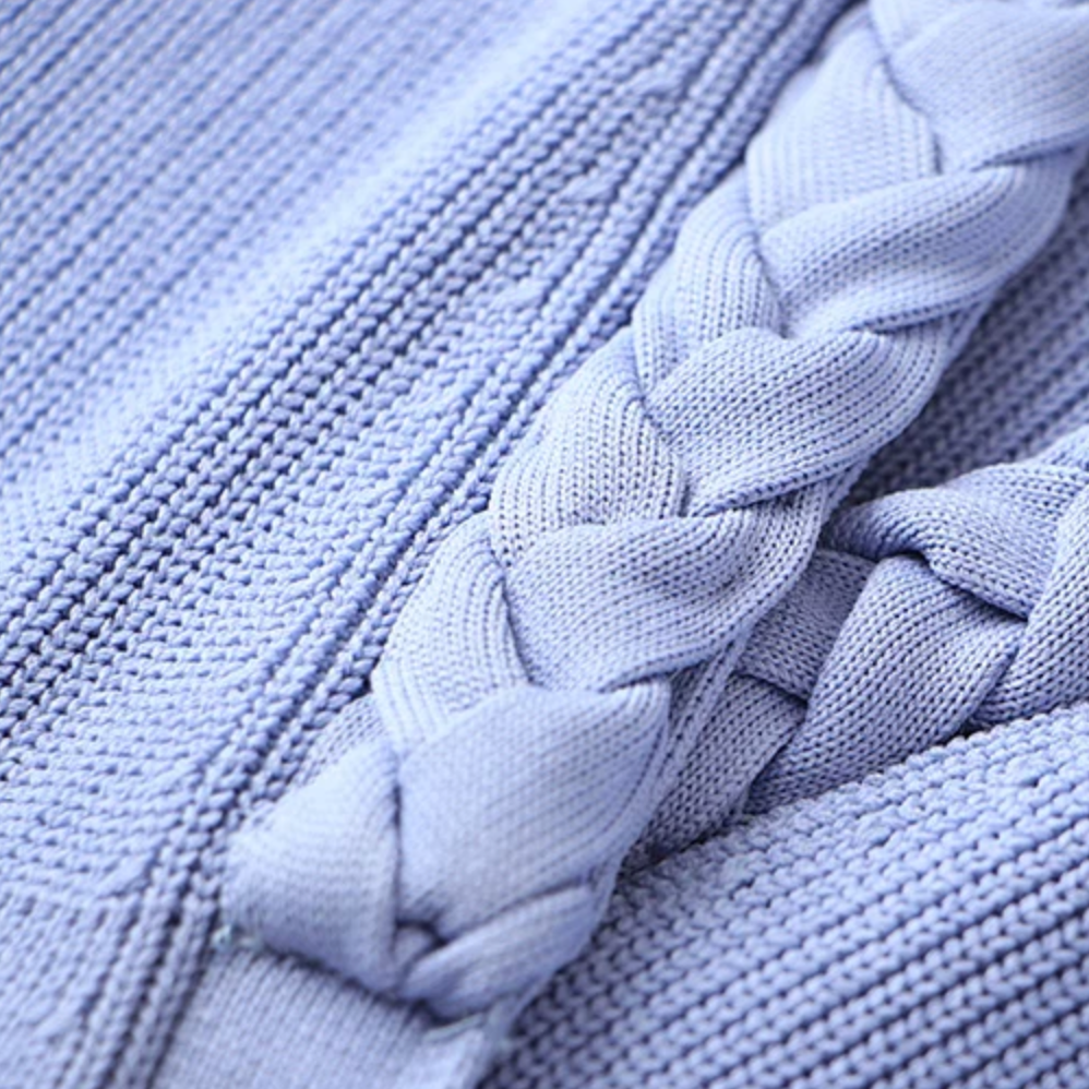 Long sleeve ribbed knit button detail mini dress - Lilac