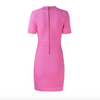 Short sleeve button detail mini dress - Pink