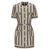 The Natalynska Loda dress is a sexy and fitted bodycon mini dress! Short sleeved with gold button detail this dress is sophisticated and elegant balmain inspired dress