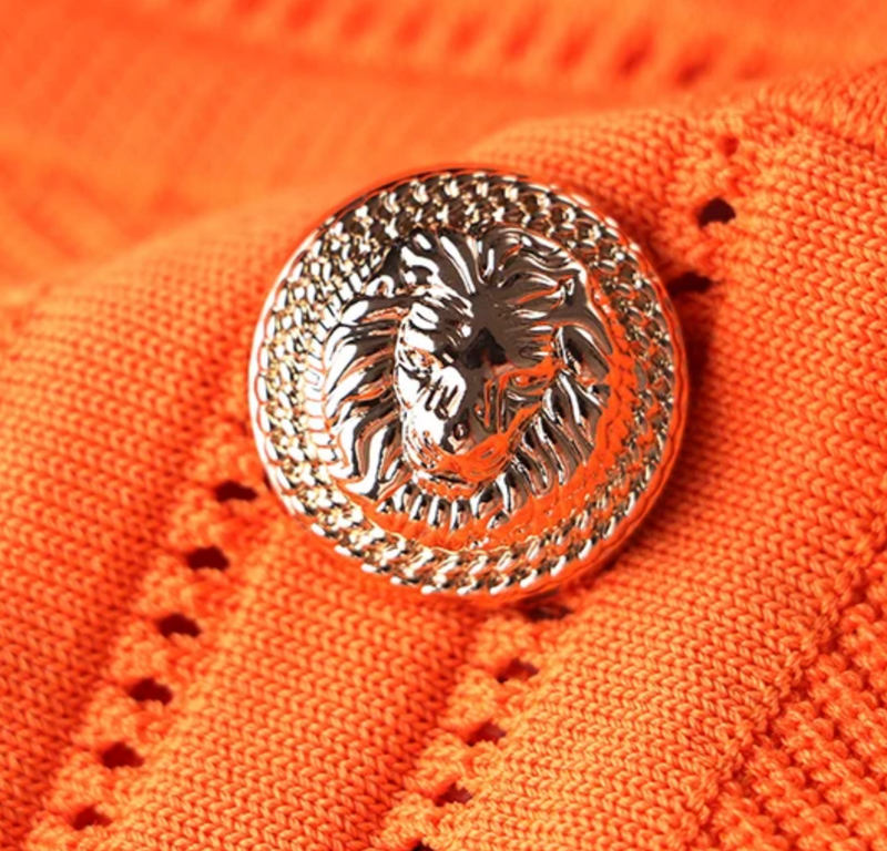 Short sleeve mini dress button detail mini dress - Orange