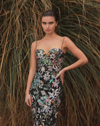 Mac Duggal, Strapless Sequin Floral Embroidered Spaghetti Strap Gown - Black #49827 sequin 90s style dress