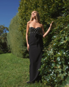 Mac Duggal Black Strapless Crepe Embellished Bustier Gown With Bow Black #2294