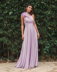 Mac Duggal Polka Dot Ruffled One Shoulder Gown #49536 Lilac