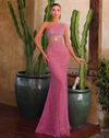 Chic & Holland Dresses - Asymmetric Cut Out Bodycon Gown - Hot Pink #AR330452B