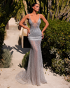 Chic & Holland Prom & Debs Dresses Embellished Plunge Mermaid Gown - Ultra Silver - AR330468B 