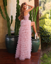 Cut Out Diva Ruffle Gown - Black