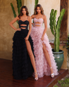 Chic & Holland Cut Out Diva Ruffle Gown - Baby Pink and Black