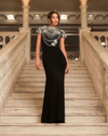 Mac Duggal #42055 High Neck Embellished Column Gown - Black