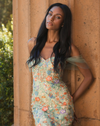 Mac Duggal Green Off The Shoulder Bustier Embroidered Net Gown #68809 floral