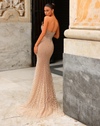 Bustier Bodice Mermaid Gown - Silver Nude