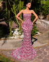 Chic & Holland Dresses - Strapless Fishtail Mermaid Gown - Pink - Pink #AR330482 