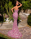 Strapless Fishtail Mermaid Gown - Pink