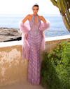 Chic & Holland Dresses - Embellished Halter Cut Out Mermaid Gown - Pastel Lilac AR330499 