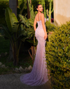 Plunge Bust Mermaid Gown - Pastel Lilac