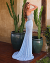 Bodice Bustier Mermaid Gown - Steel Blue