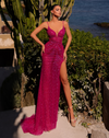 Chic & Holland Prom & Debs Dresses Plunge Bustier Mermaid Gown - Fuschia AR330484B