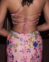 Floral sequin & lace Summer Gown - Pink
