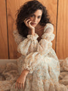 Chiffon Tiered Sweetheart Neck Dress - White
