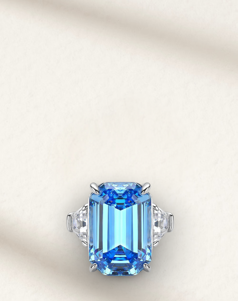 princess dianas aquamarine ring, the freedom ring set in sterling silver
