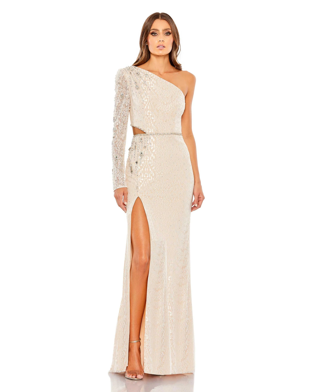 Nude evening gown on sale