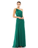 This stunning Mac Duggal elegant, emerald green, asymmetric evening dress with sexy strappy back detail. This gown’s sexy and modern styling makes it perfect for a special-occasions proms and weddings!