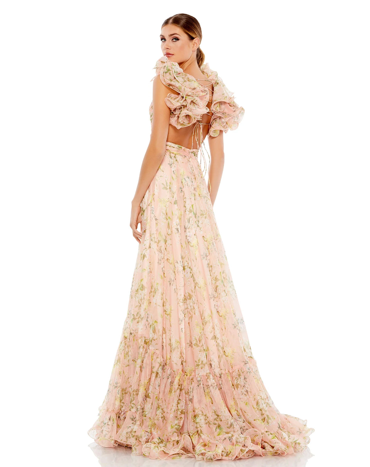 Rose gold chiffon sequin cut out maxi dress new arrivals