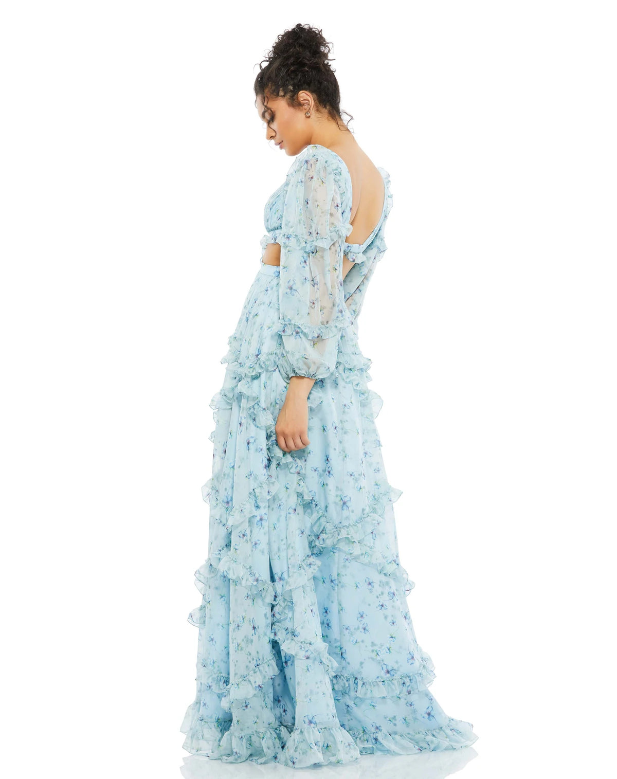 Long sleeve sales powder blue dress