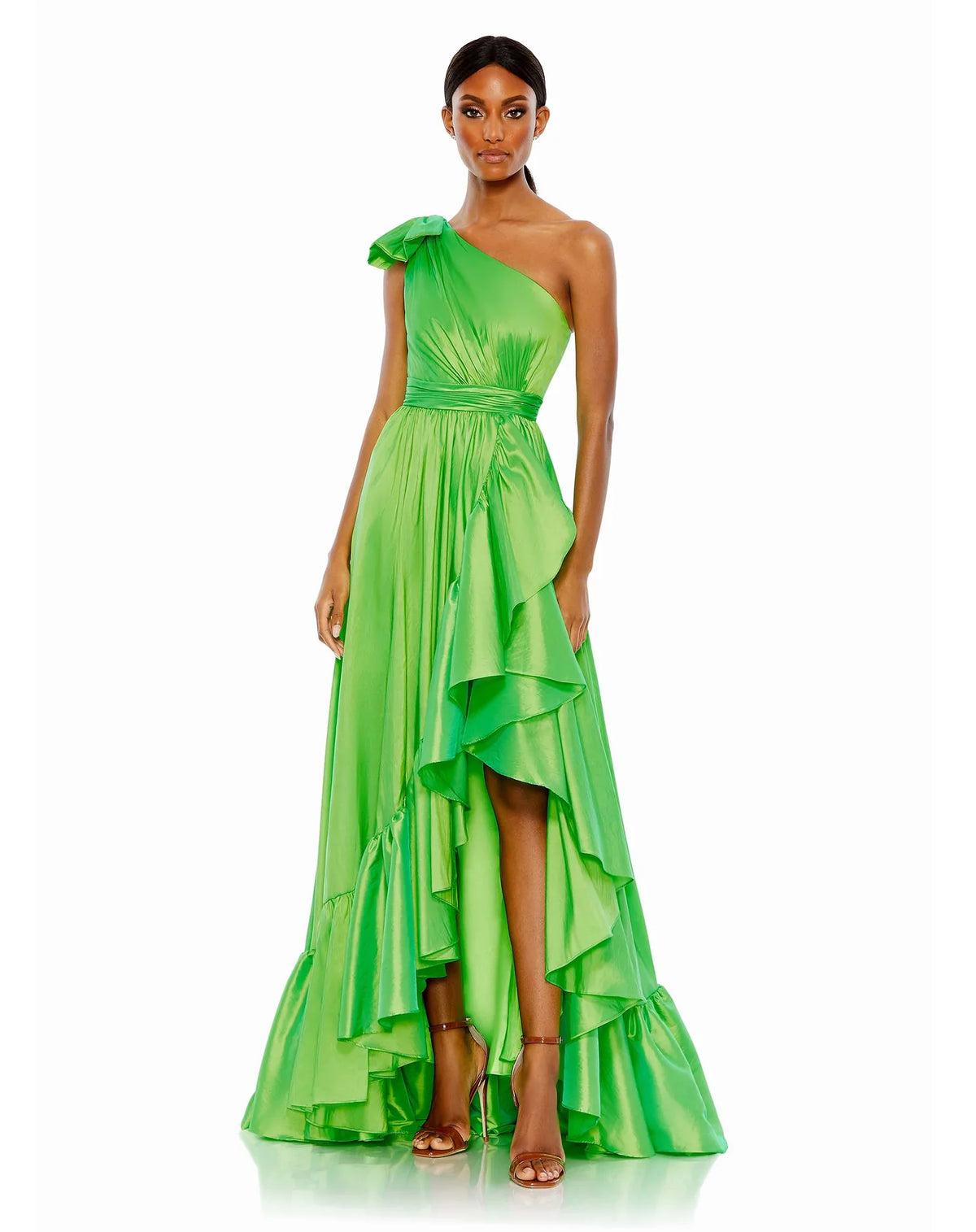 Green asymmetrical best sale dress